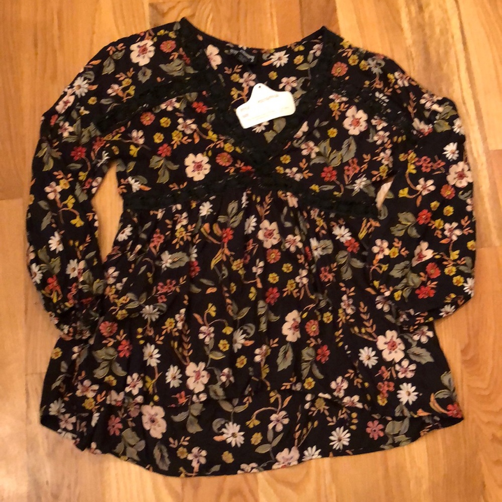 Black Floral Top